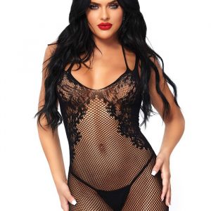 Abito Sexy Seamless Net and Lace Nero