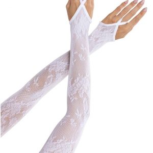 Guanti Sexy Floral Gauntlet Bianco