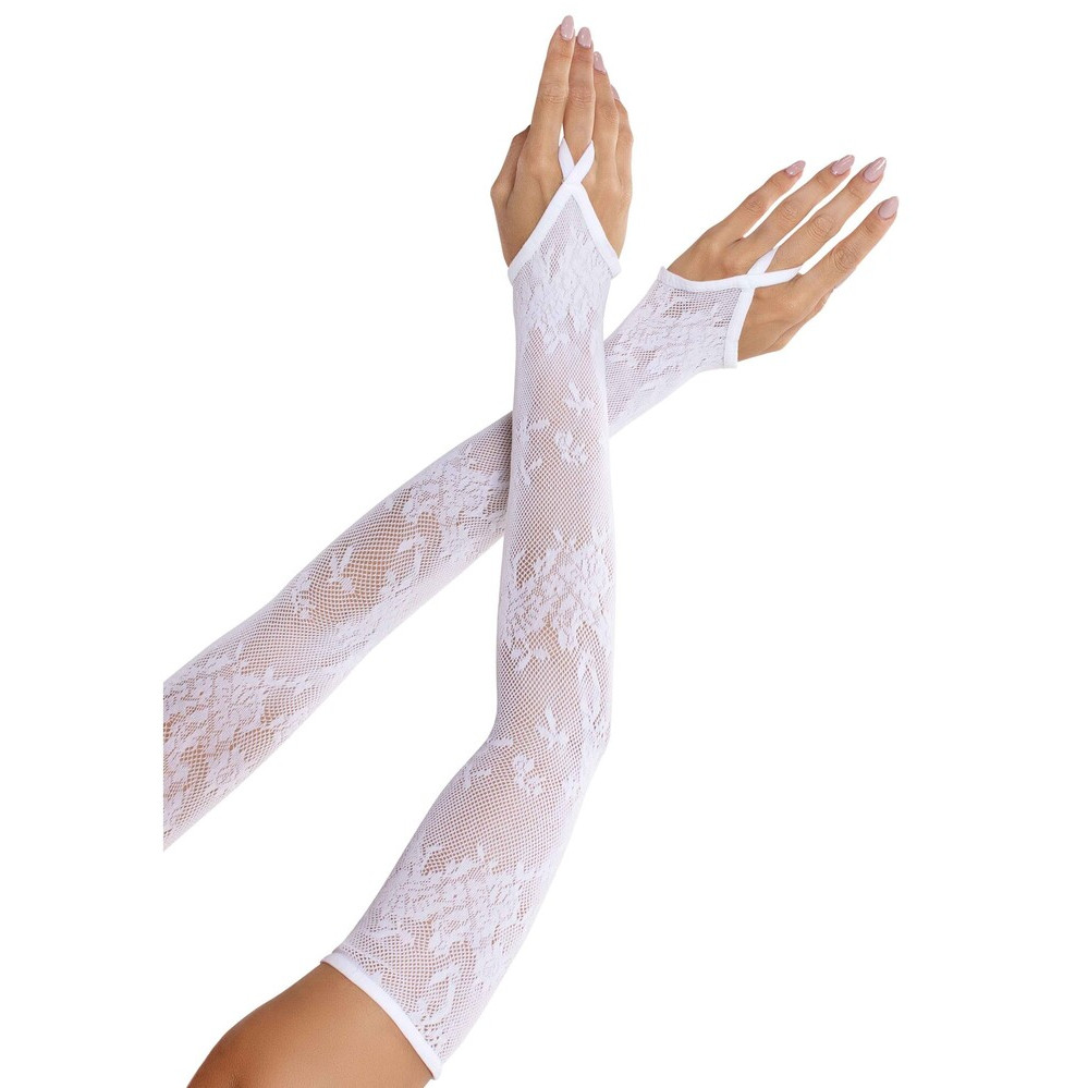Guanti Sexy Floral Gauntlet Bianco